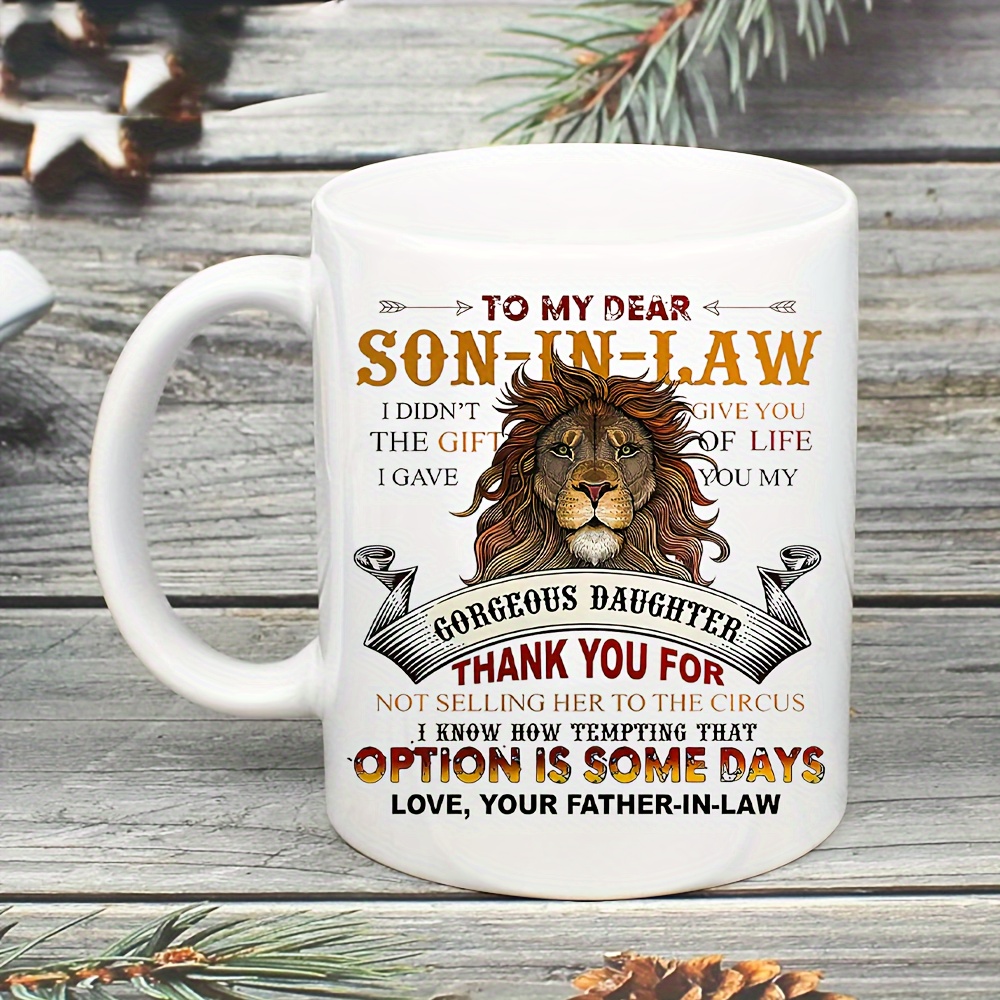 15oz Vacuum Insulated Coffee Mug, Lion Head, Personalized