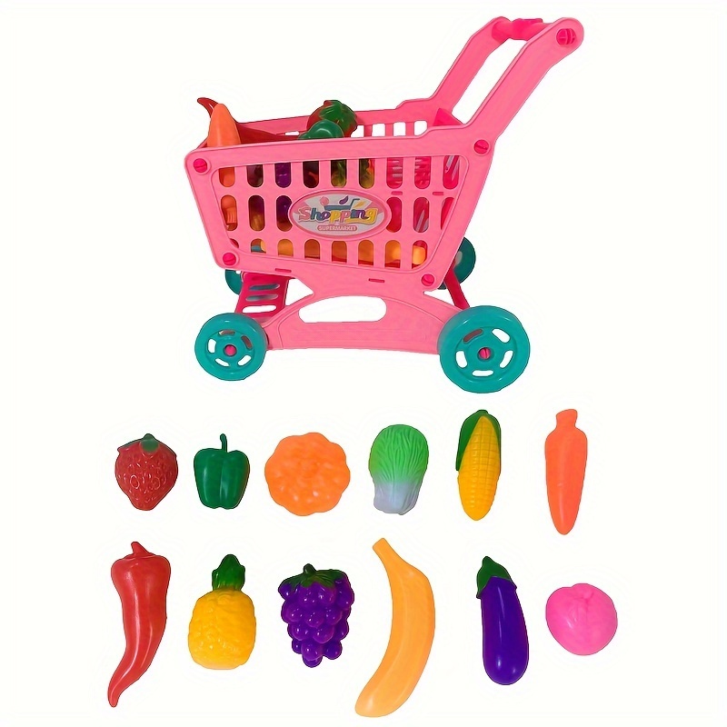 1pc Mini Shopping Cart Shopping Toy Grocery Store Mini Cart Supermarket  Game Simulate Small Toys Pretend Store Storage Basket Cart Halloween  Christmas