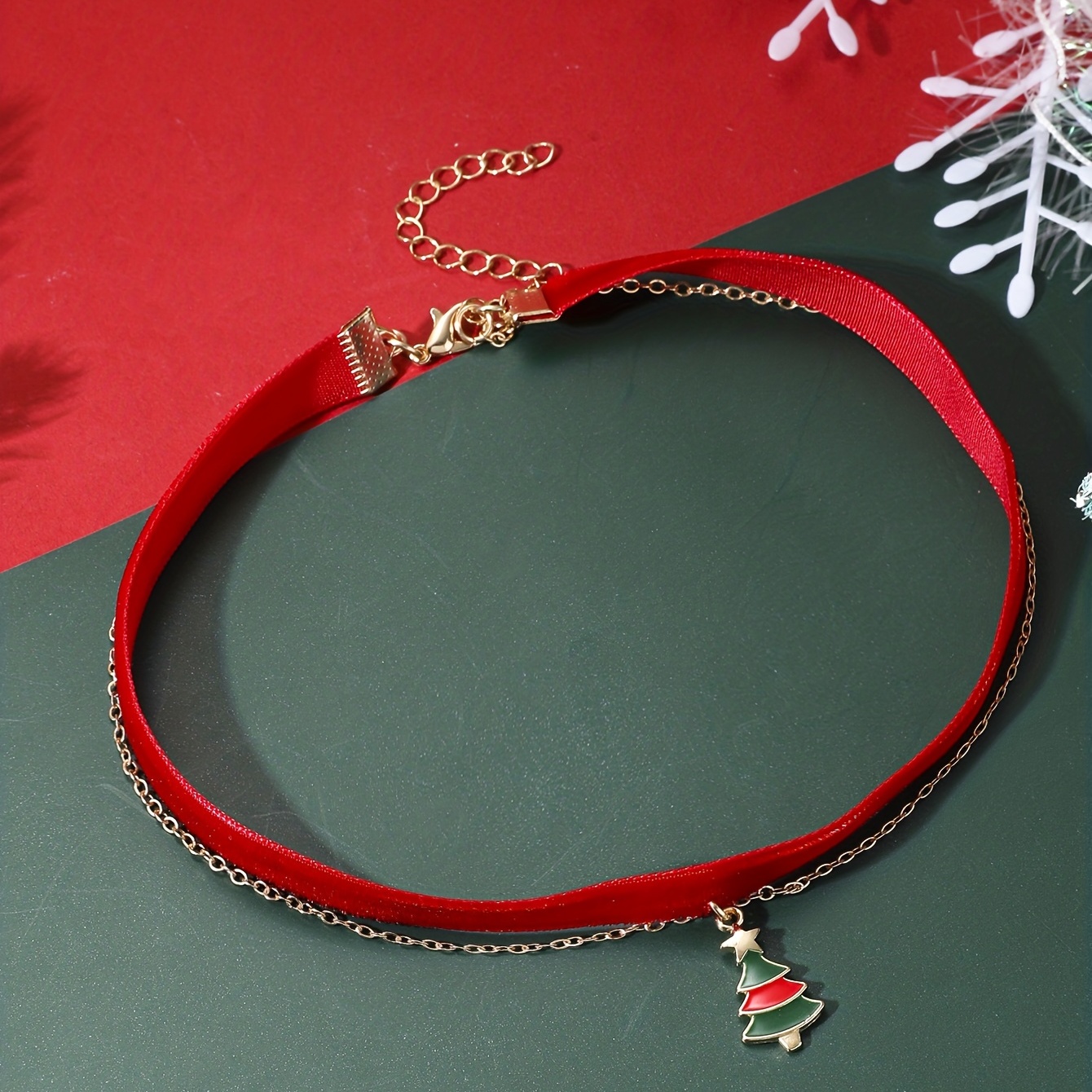 Christmas Choker Velvet Bowknot With Bell Decor Collar Chain - Temu