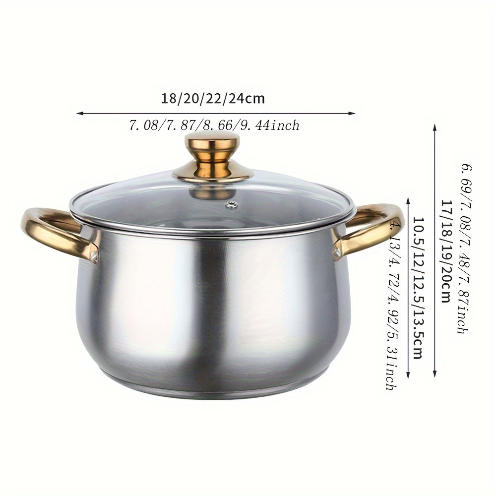 410 Thickened Stainless Steel Pot Set 4 Pots 4 Pot Lids Pot - Temu