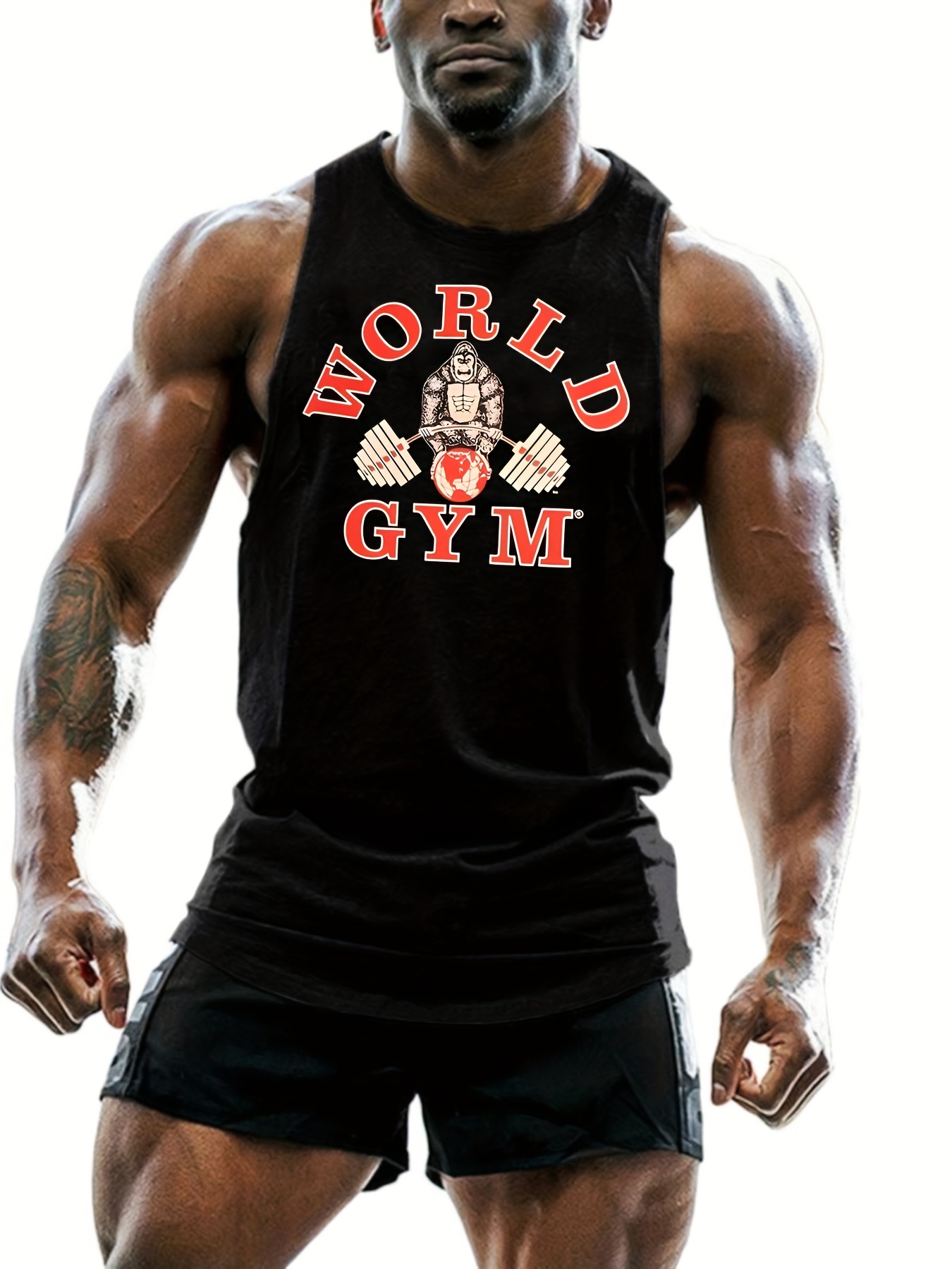 qbodp Men's Plus Size Gym Workout Tank Top Soft Breathable