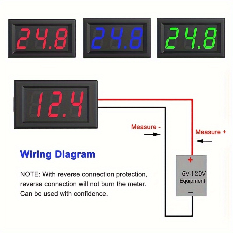 5~120v Digital Mini Voltmeter Voltage Display Led Display - Temu