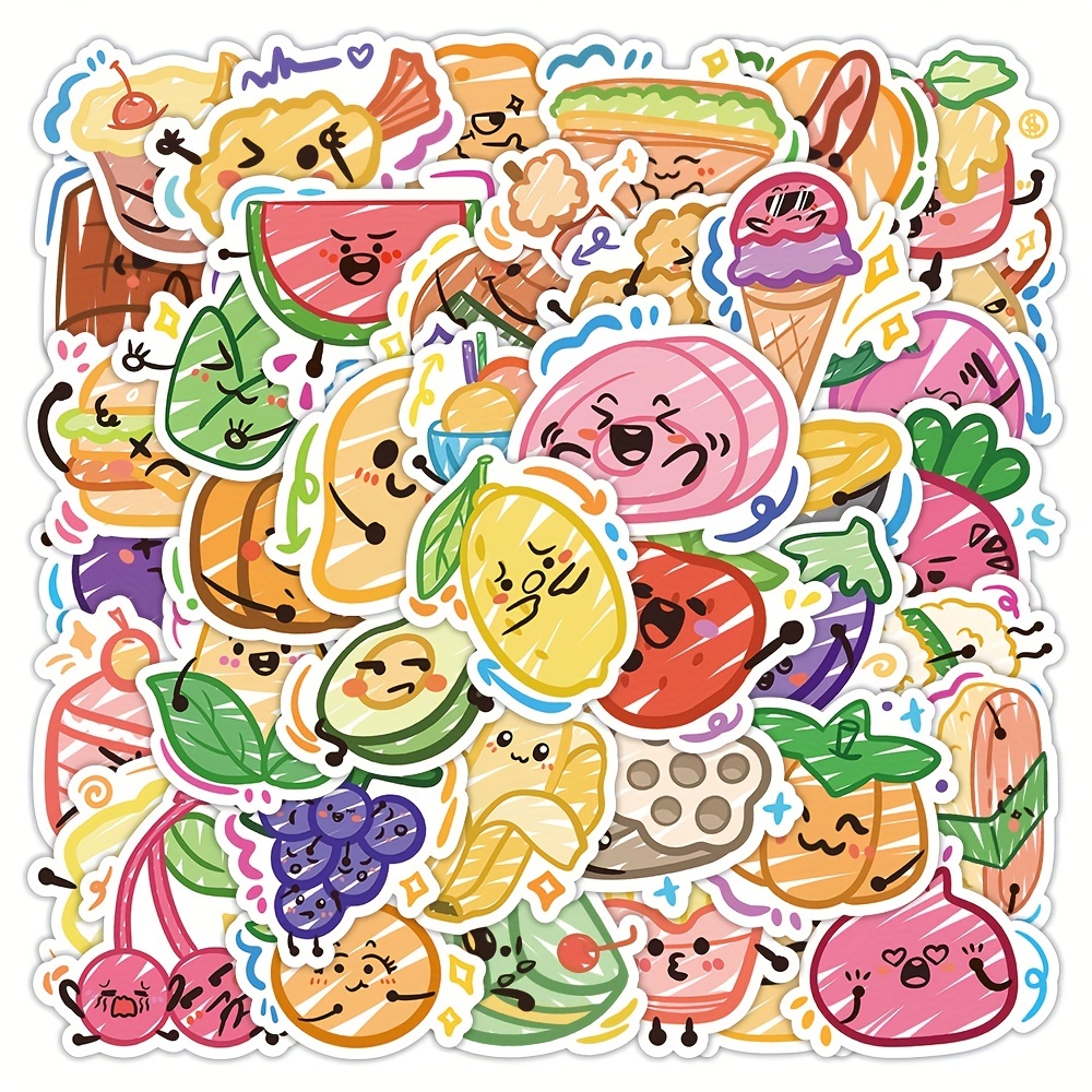 50pcs Kawaii Food Stickers for Kids Teens Adults, Cute Snack Stickers  Decals for Journaling and Scrapbooking, Waterproof Vinyl Stickers for  Laptop Water Bottle Skateboard Phone Case Cup : Electronics