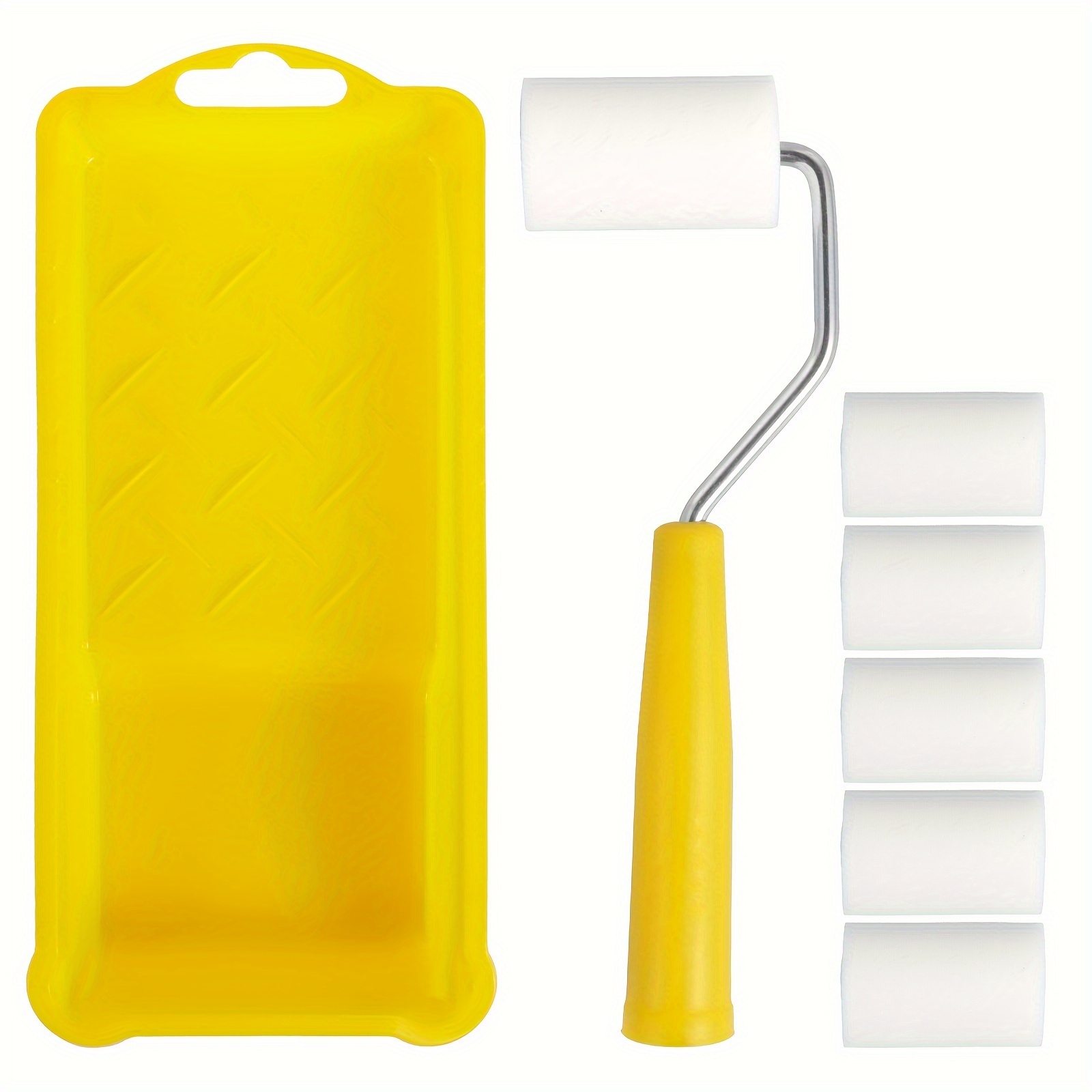 Kit de rodillos de pintura de espuma, juego de bandeja de pintura pequeña  con recambios de mini rodillo de espuma de alta densidad, marco de rodillo