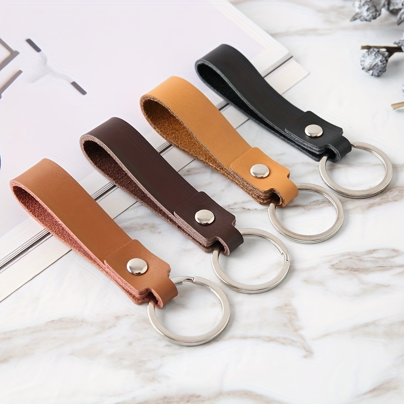Temu Suede Car Key Chain Hardware Anti Loss Key Ring for Men, General Leather Car Key Ring Creative Keychain for Valentine's Day Waist Mounted Anti Loss