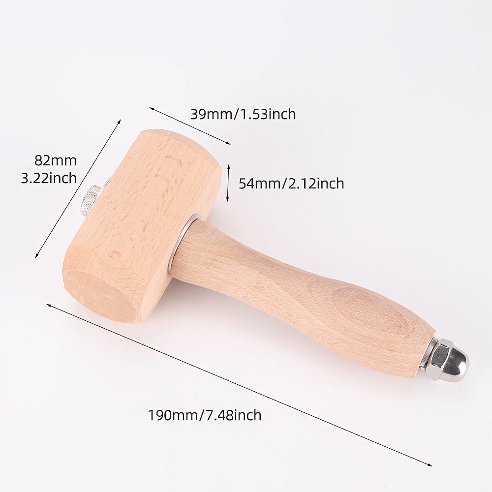 Pmmj Nylon Hammer Leather Carving Mallet Wooden Handle For - Temu