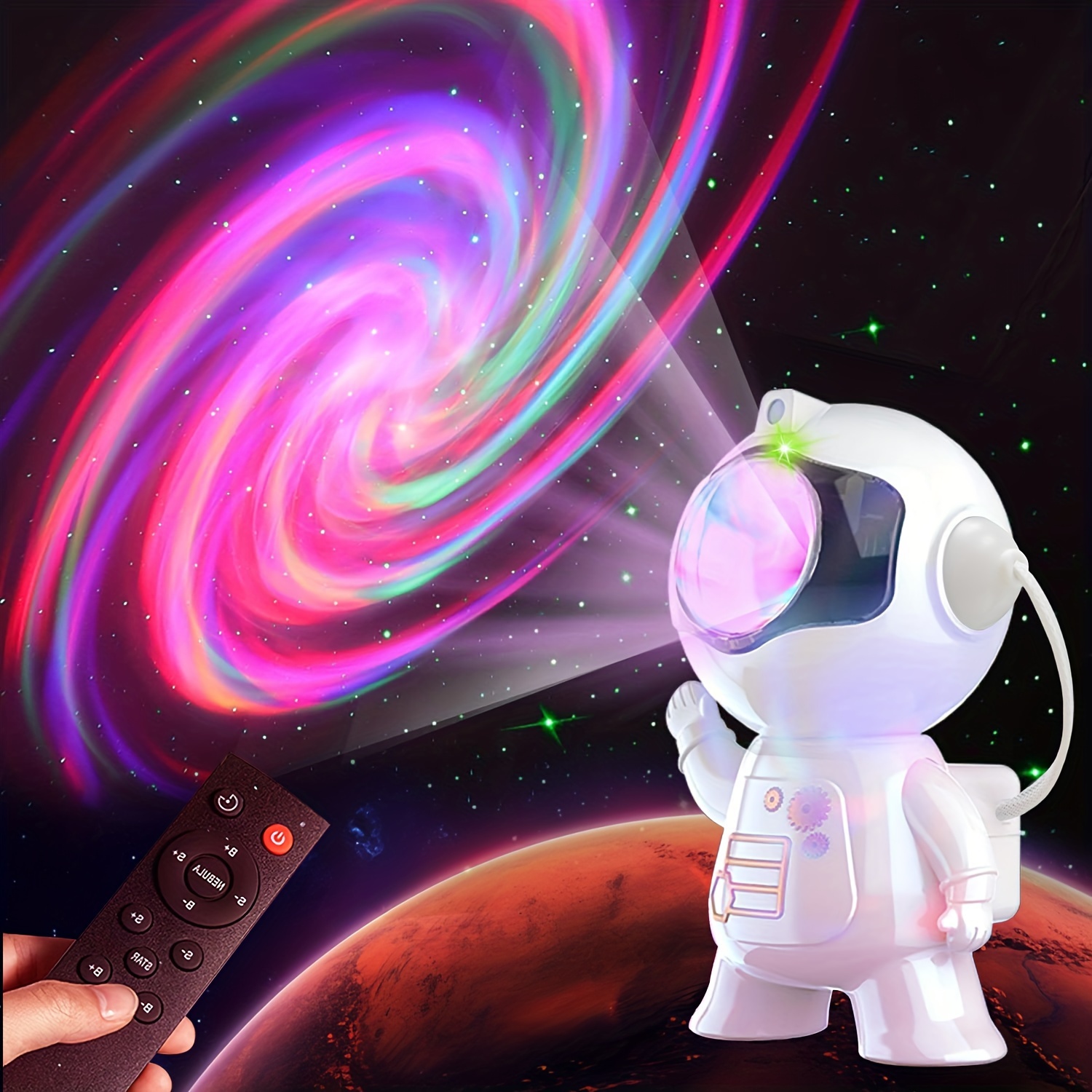 Lampara Astronauta Led Proyector Estrellas Galaxia - Opaa!