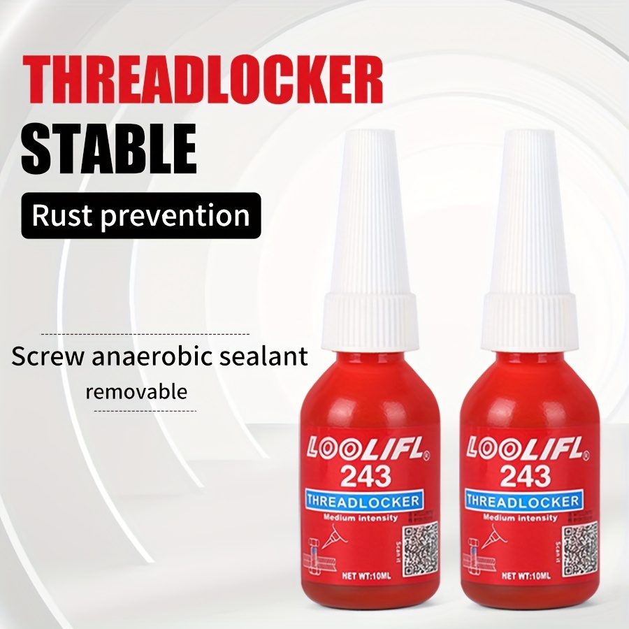 Blue Thread Locker 243 Medium Strength Removable 1.69 fl oz/50 ml Nuts & Bolts Locker Threadlocker Lock Tight & Seal Fasteners Anaerobic Curing