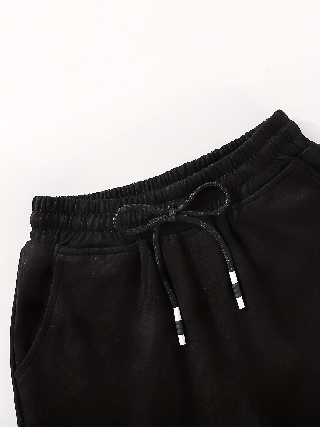 Boys Casual Solid Cargo Pants Elastic Waist Jogger Pants