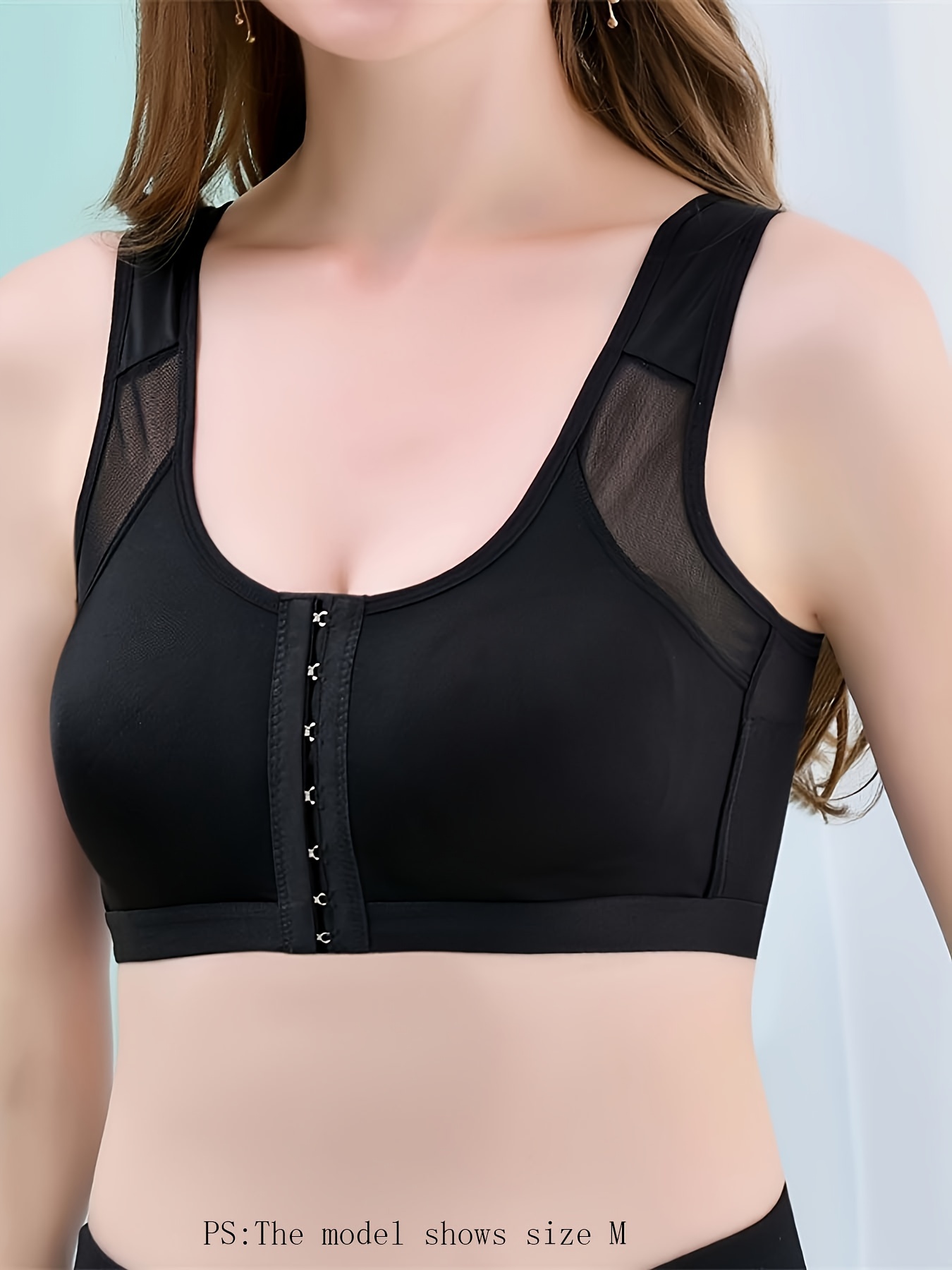 Solid Front Buckle Sports Bras Breathable Rimless Adjustment - Temu