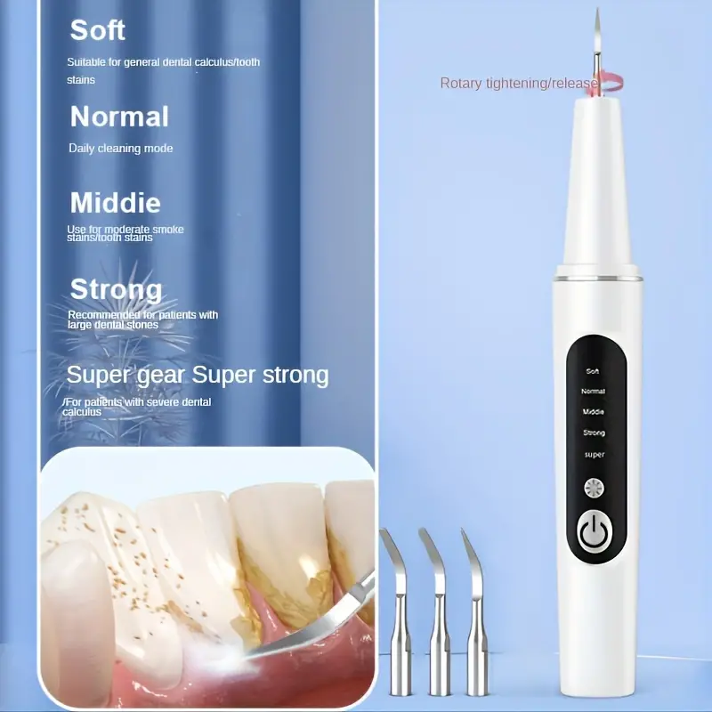 automatic tartar removal with led light teeth cleaning rechargeable teeth cleaning kit dental rinse instantly removes plaque and stains with no punch electric toothbrush holder stand details 5