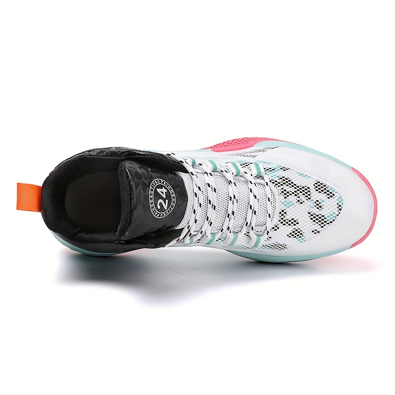 *'s High Top Basketball Shoes, Comfy Breathable Non Slip Shock Absorption  Lace Up Sneakers For Indoor/* Running Walking