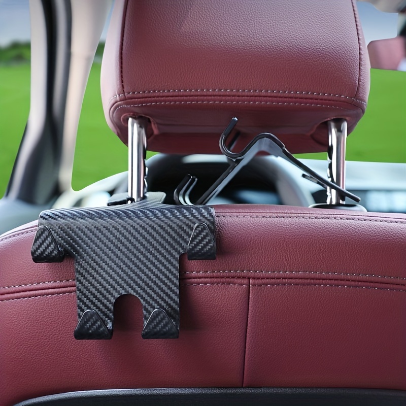 CUIDYSDP 2 in 1 Car Headrest Hidden Hook for Bags with Mobile Phone  HolderUniversal Car Headrest Hangers Organizers (2 PCS Purple)…