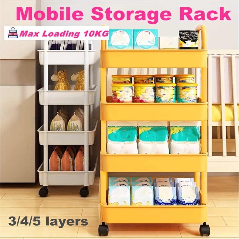 1pc Plastic Kitchen Storage Rack, 3 Layer Storage Rack For Kitchen