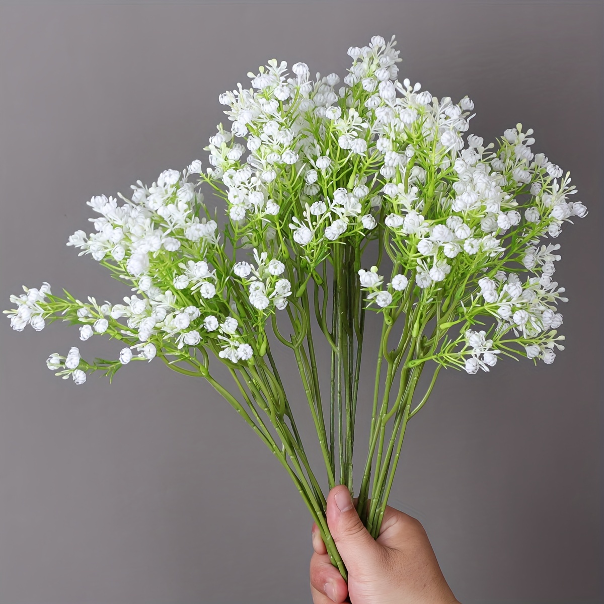White Babies Breath Flowers 9 Small Branches Fake White - Temu