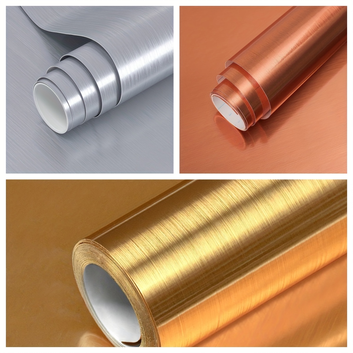 Thick Golden Stainless Steel Brushed Contact Paper Peel And - Temu