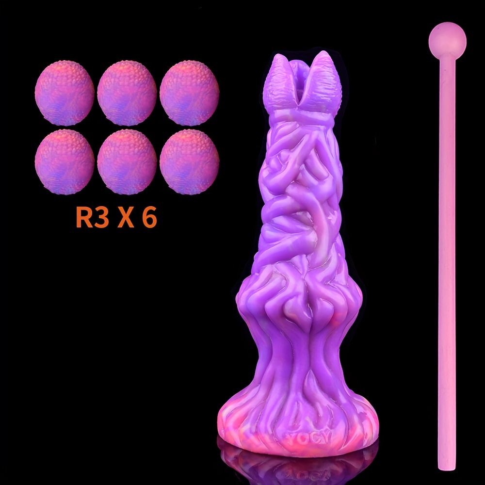 Luminous Ovipositor Dildo Sex Toy 6 Eggs Silicone Monster Temu