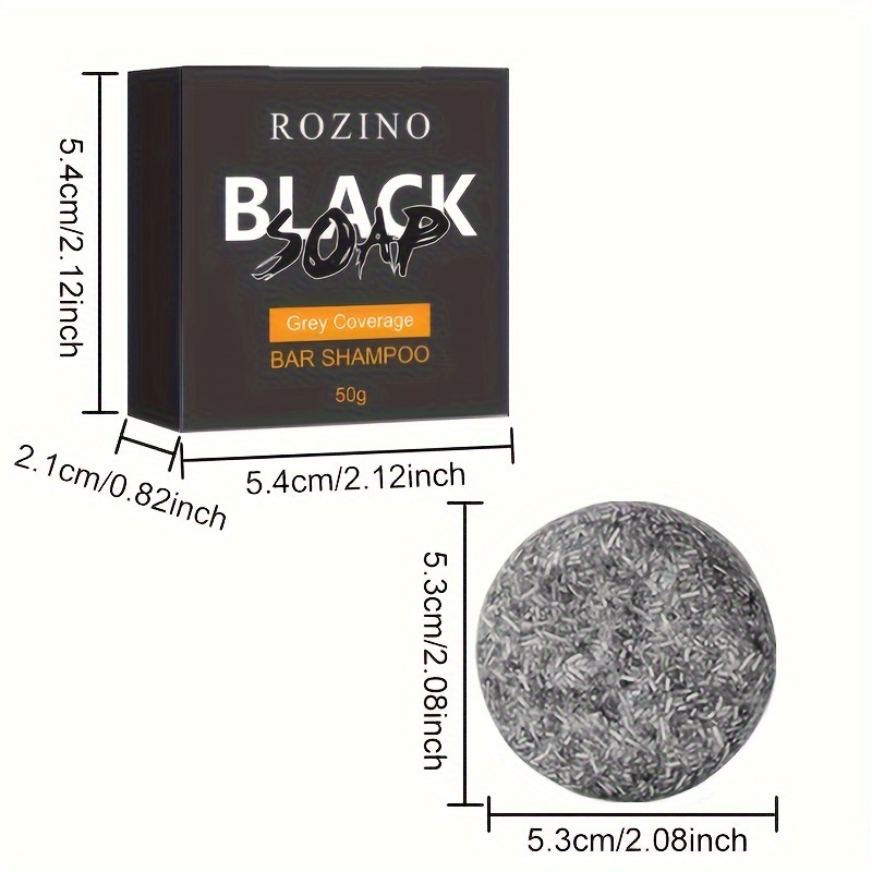 Men's Black Soap Gray Coverage Bar Shampoo Hair Soap - Temu