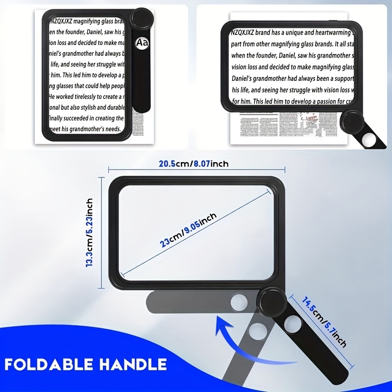 5x 20x Large Magnifying Glass For Reading Full Book Pages - Temu