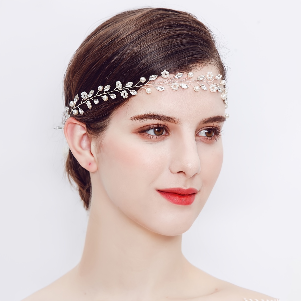 Blue Rhinestone Headband Exquisite Queen's Crown Elegant Alloy