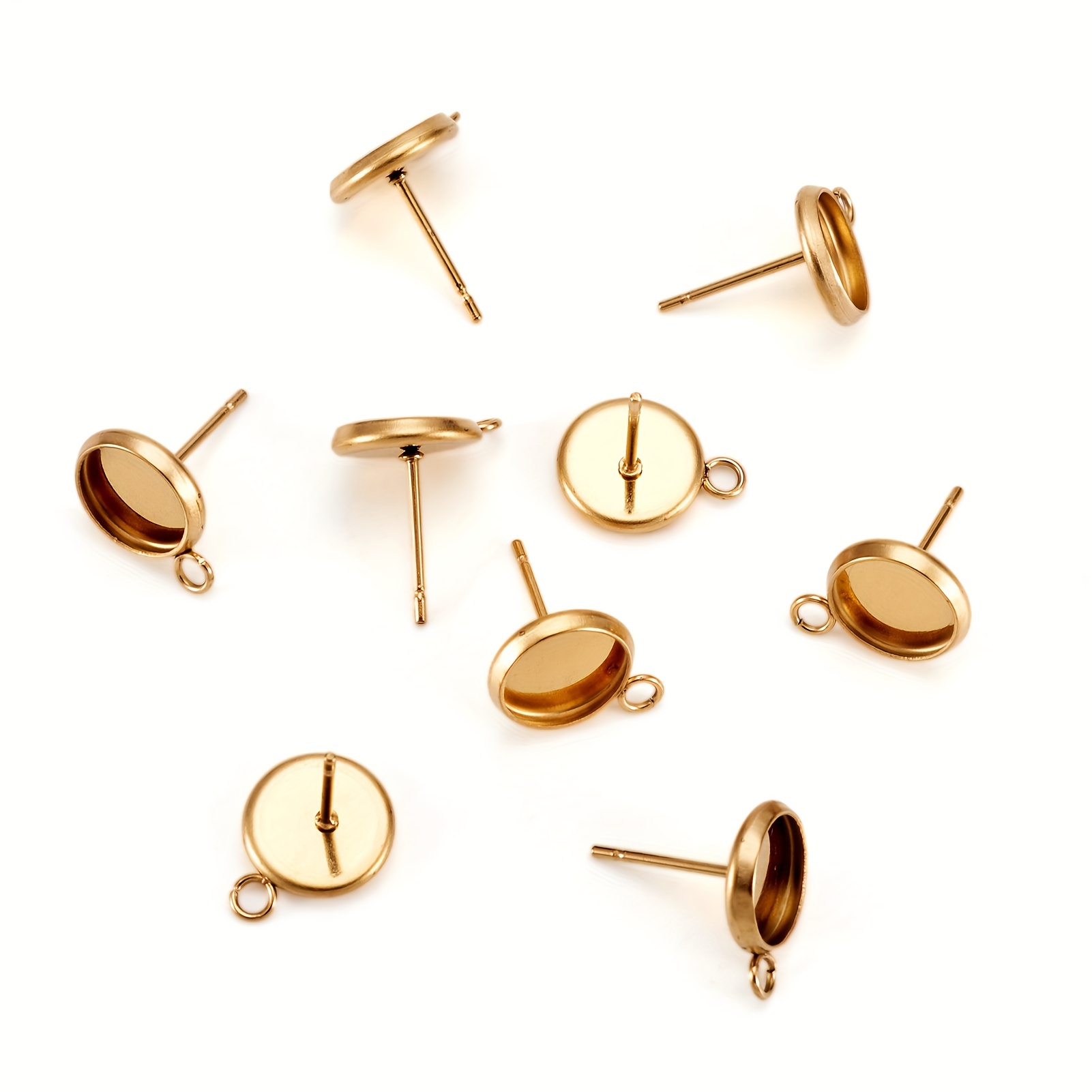 Blank Earring Studs Stainless Steel Cabochon Setting Ear - Temu