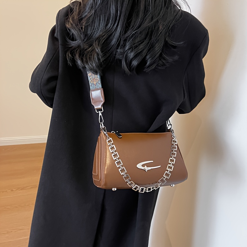 PU Leather Shoulder Bag with Elegant Lock Decoration Handbags Ladies Luxury  Small Flap Crossbody Bags Adjustable Shoulder Belt for Women & Ladies