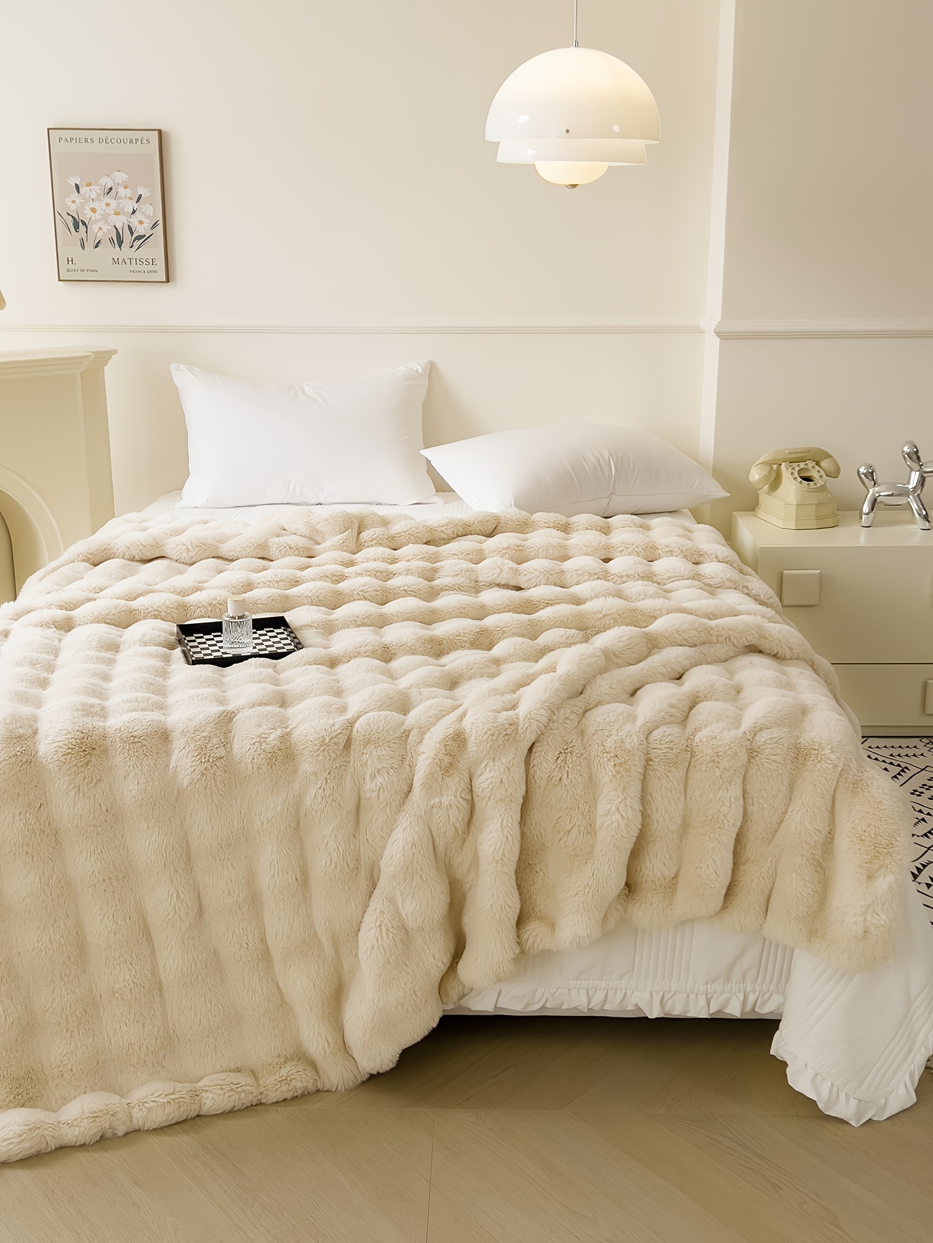 1pc solid color polyester thickened blanket   rabbit short plush blanket bed blanket multi purpose gift blanket for   details 1