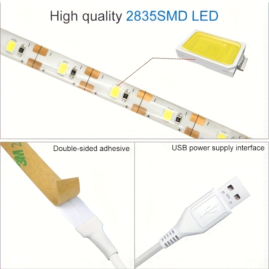 1pc Barra Luminosa LED Bianca Fredda Con Interruttore Sensore Touch  Regolabile 5V 2835 Luce Flessibile LED, Illumina La Tua Stanza, Armadio,  Scale E Altro - Temu Italy