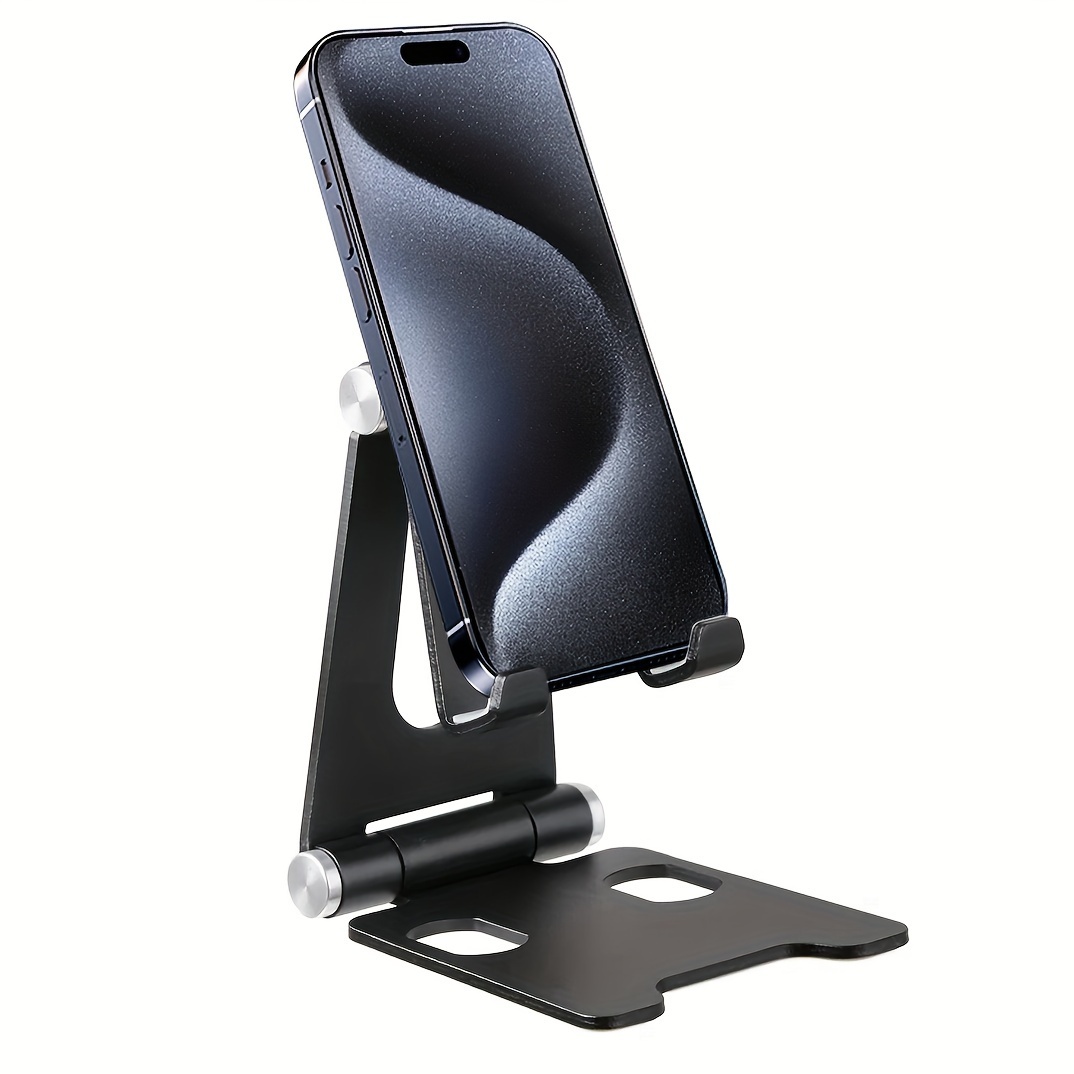 Double Folding Desktop Phone Holder Stand, Metal Desktop Phone