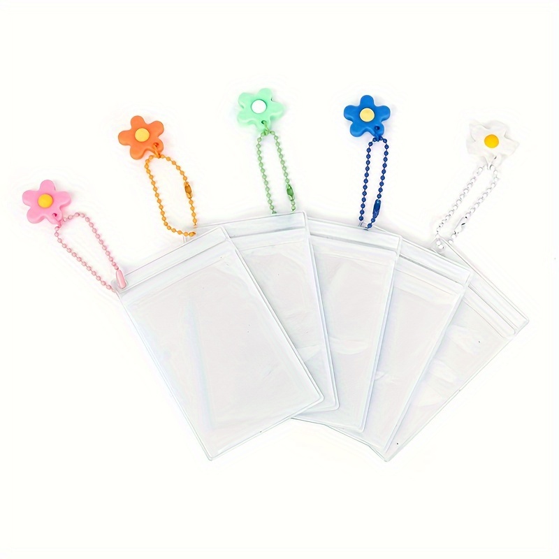 Image of 2d For Fuji Instax Mini 12 11 8 7s 25 50 70 90 Real- 3-inch Holder, Portable Photo Card Protection Holder, Color Flower Bead Chain Key Ring, 3-inch Polaroid Card Holder