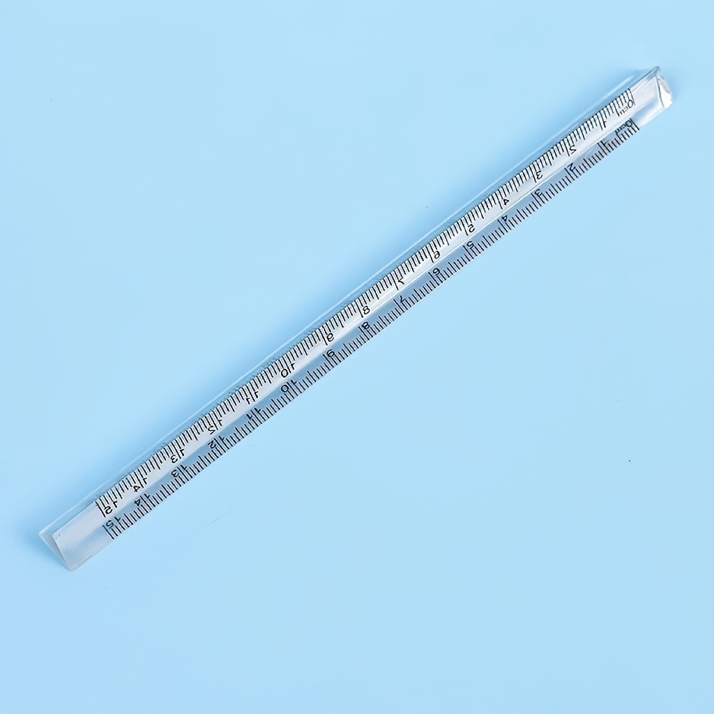 Clear Plastic Ruler 15cm 6 Inch Straight Ruler Transparent Plastic  Triangular Ruler Kit Measuring Tool For Student School Office