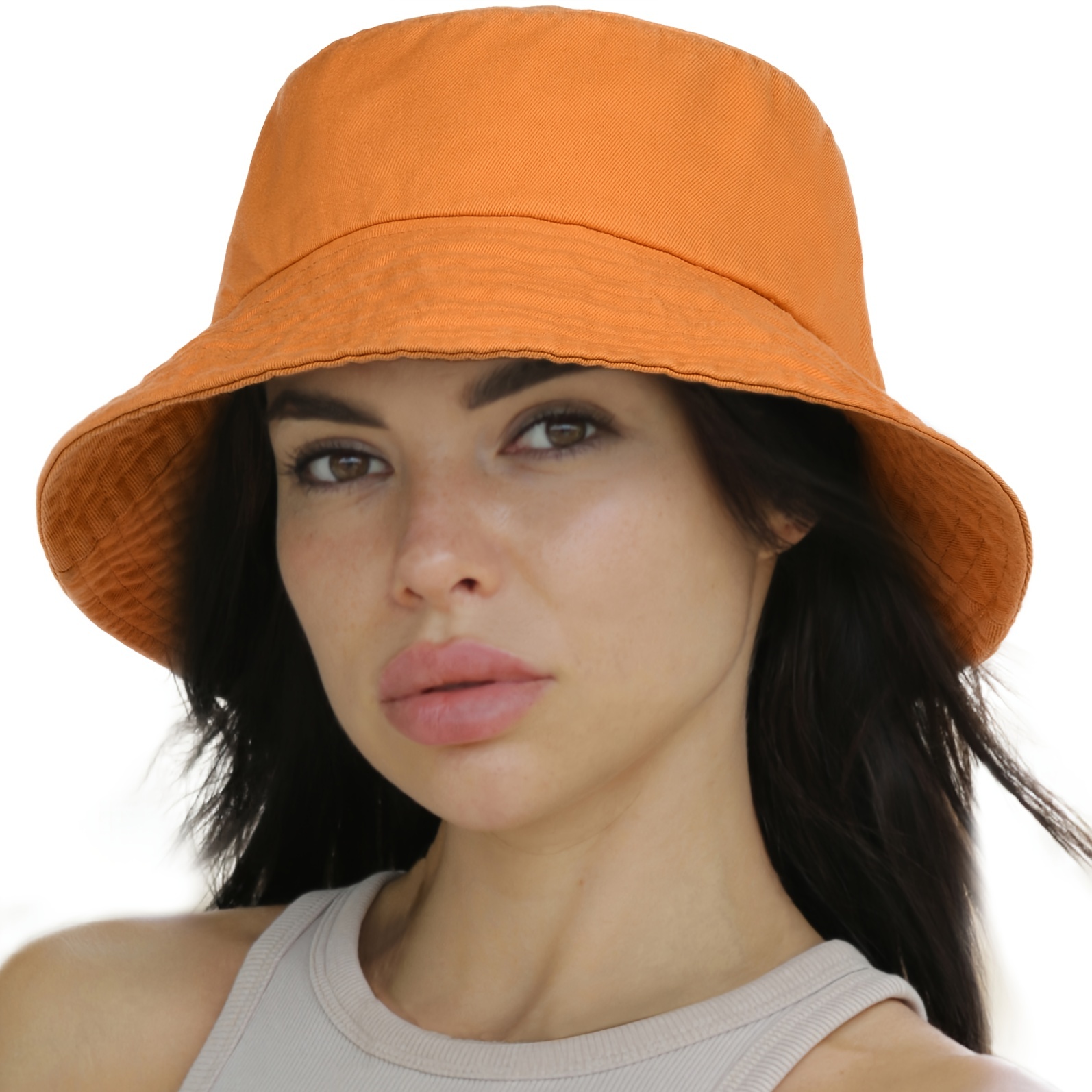 Vintage Solid Color Bucket Hat Casual Cotton Sun Hat, Bucket Hats unisex UV Protection Sun Beach Boonie Hats for Hiking Fishing,Temu