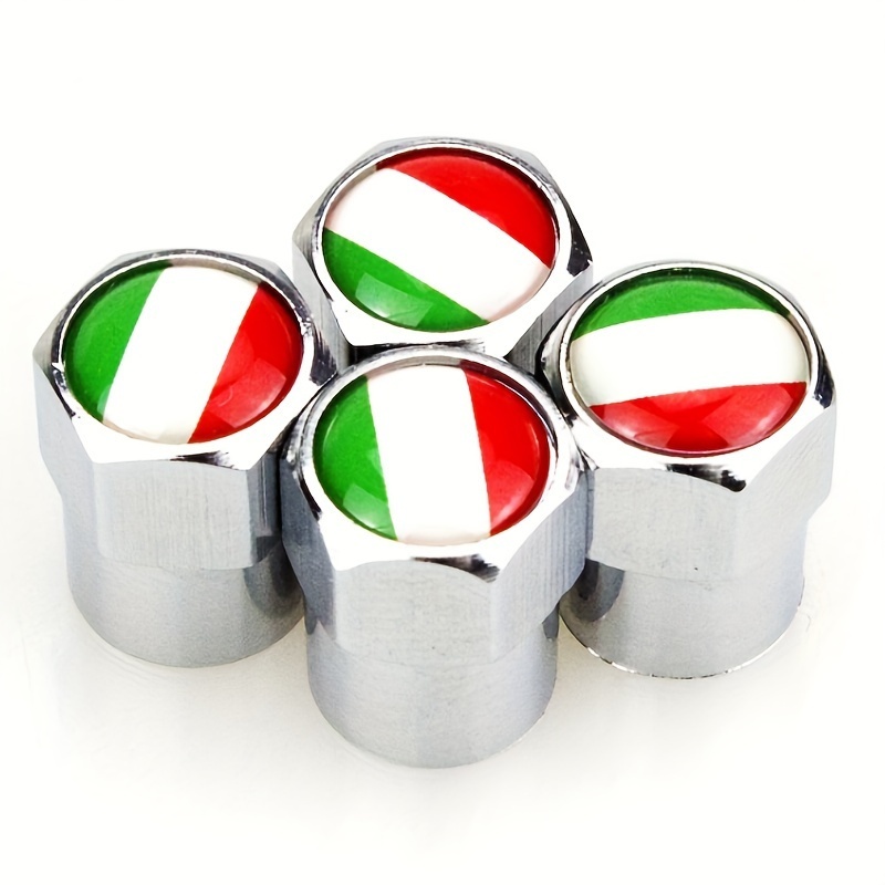 

4pcs Italian Flag Logo Auto Replacement Parts Metal Dust-proof Wheel Tire Valve Caps Covers For Fiat 500 Abarth 500x 5000l Panda