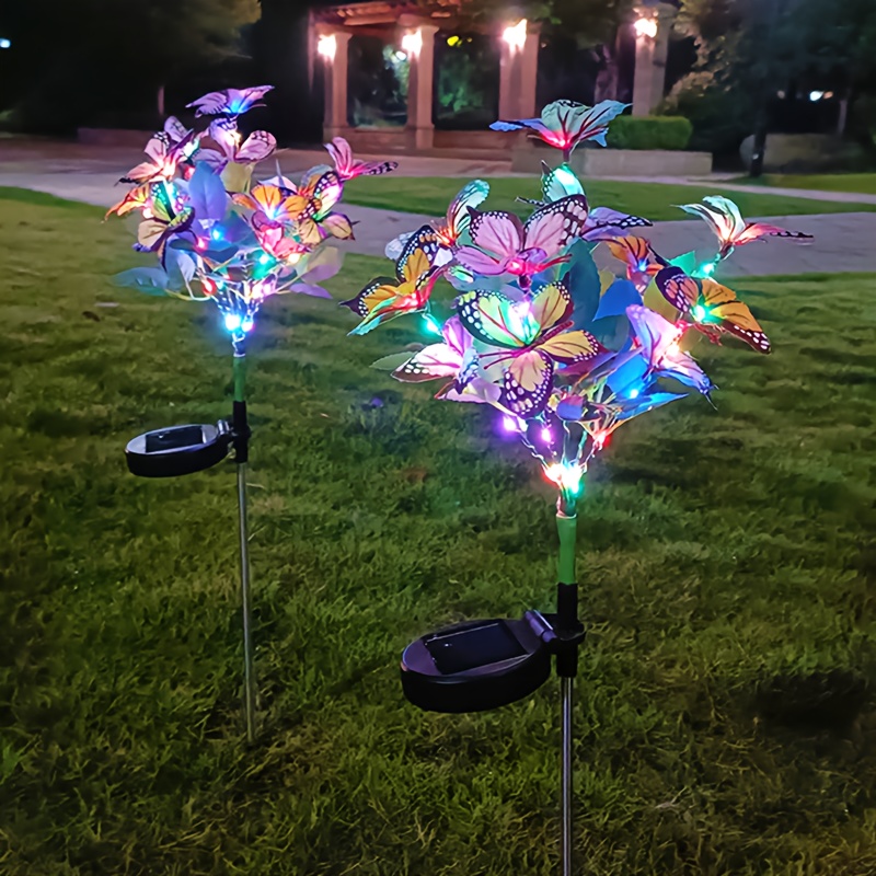 

2/4pcs Solar Colorful Led Butterfly Flower Tree Ground Plug-in Lights, Outdoor Waterproof Festival Decoration Garden Lawn Lights (2v/aa 600mah Nickel Hydrogen Battery)