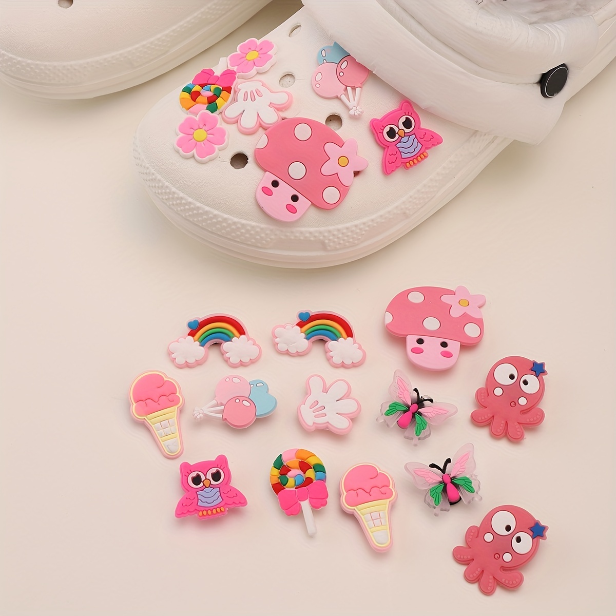 Cute Cartoon Hole Shoes Charm Croc Shoe Charm Decorative Clog Shoe