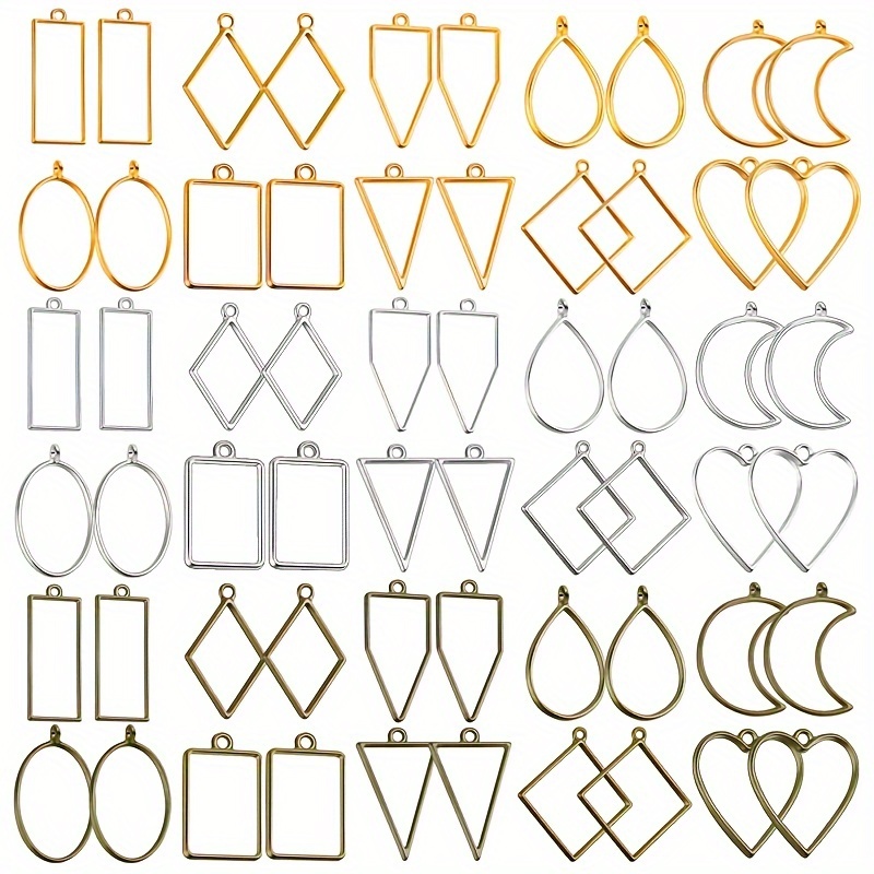 Open Bezels Hollow Frame Pendants Craft Bezels Jewelry Molds - Temu