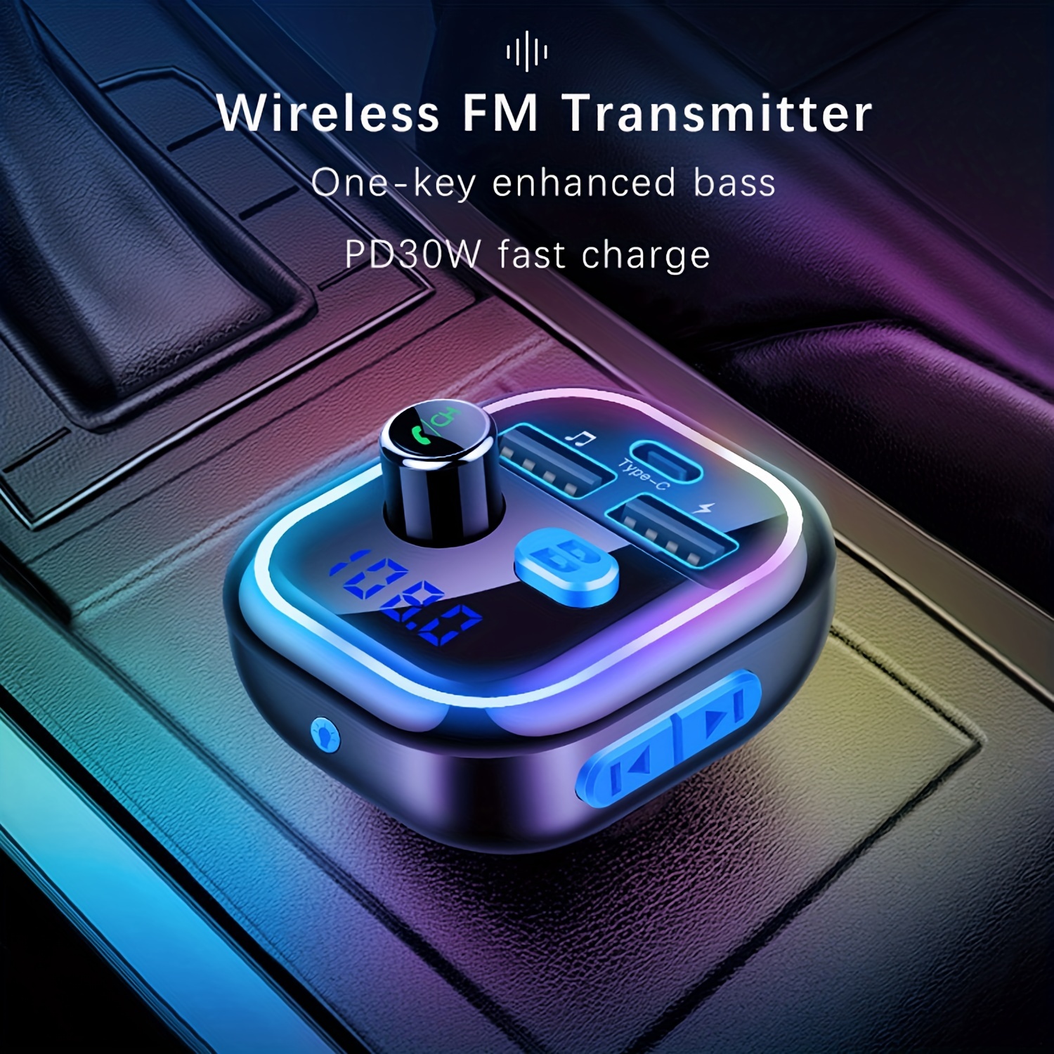 Drahtloses kabelloses Autoladegerät Auto FM Transmitter - Temu Germany