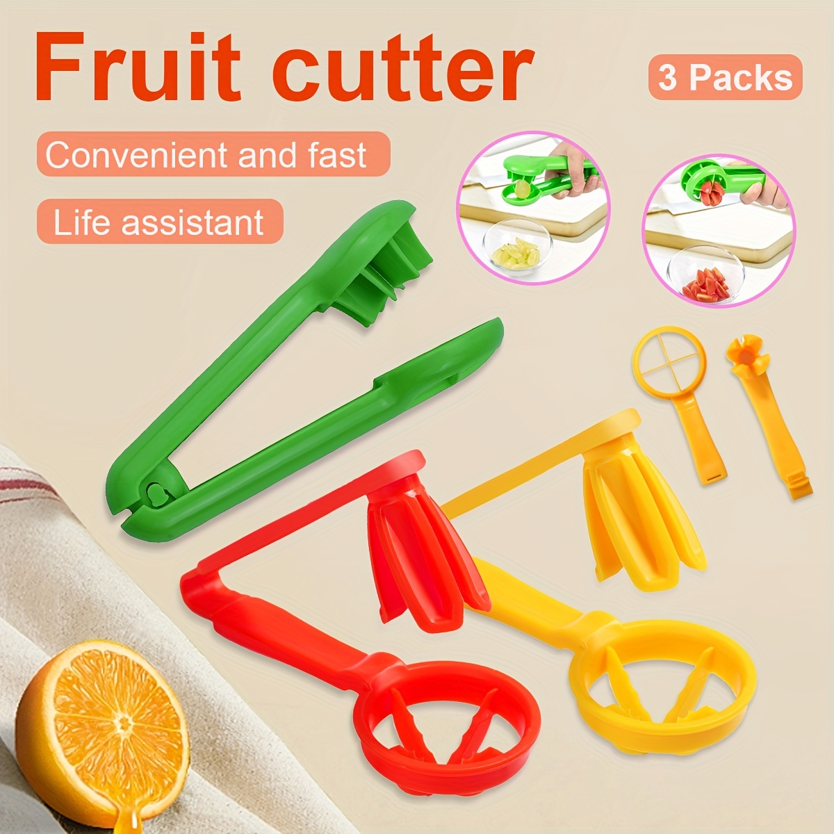 Dropship 1pc; Grape Tomato Cherry Strawberry Cutter; Green Multifunctional  Vegetable And Fruit Cutter; No Blade; Creative Kids Supplies; Kitchen Gadget  to Sell Online at a Lower Price