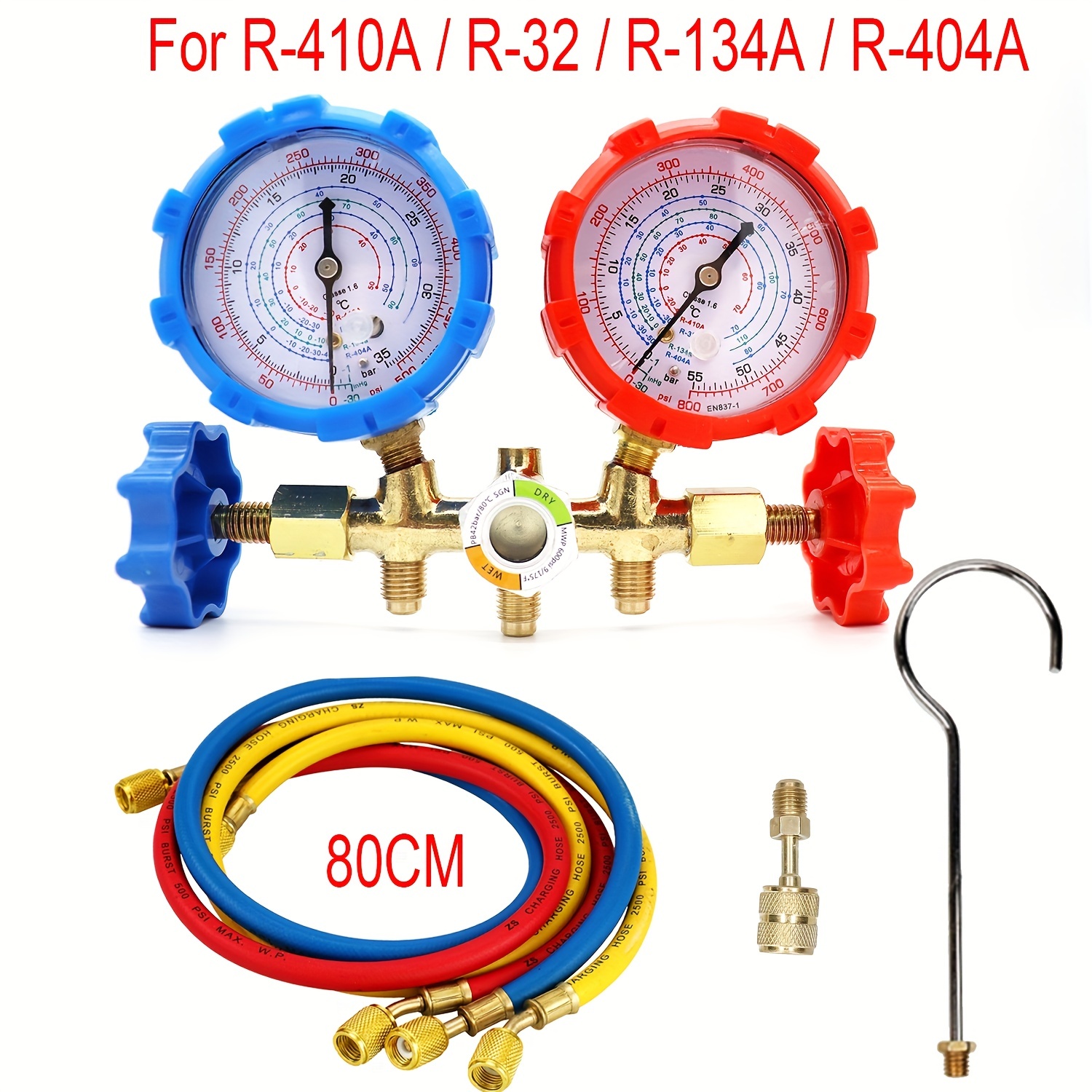 Refrigerant 410a, R410a, Recharge Kit, Check & Charge-It Gauge, Hose, Valve  Tool