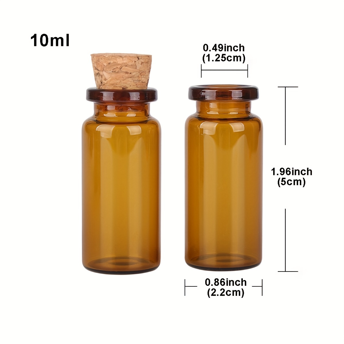 10 PCS Clear Glass Bottles with Lids Boston Round Sample Bottles