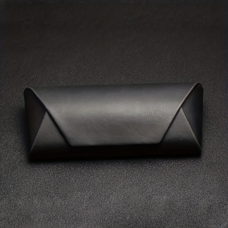 Triangle Leather Glasses Case Black