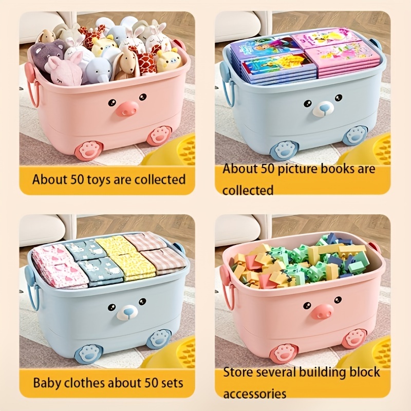 Cute Cartoon Desktop Storage Box Small Table Top Storage Organizer Tiny  Square Shape Stackable Clutter Container Boxes Kawaii Office Desk Organizer
