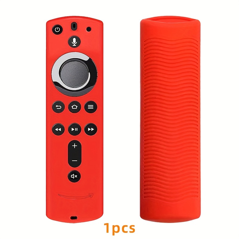 [2 Pack] Silicone Cover Case for Fire TV Stick 4K / Fire TV (3rd Gen)  Compatible with All-New 2nd Gen Alexa Voice Remote Control (Red and Blue)