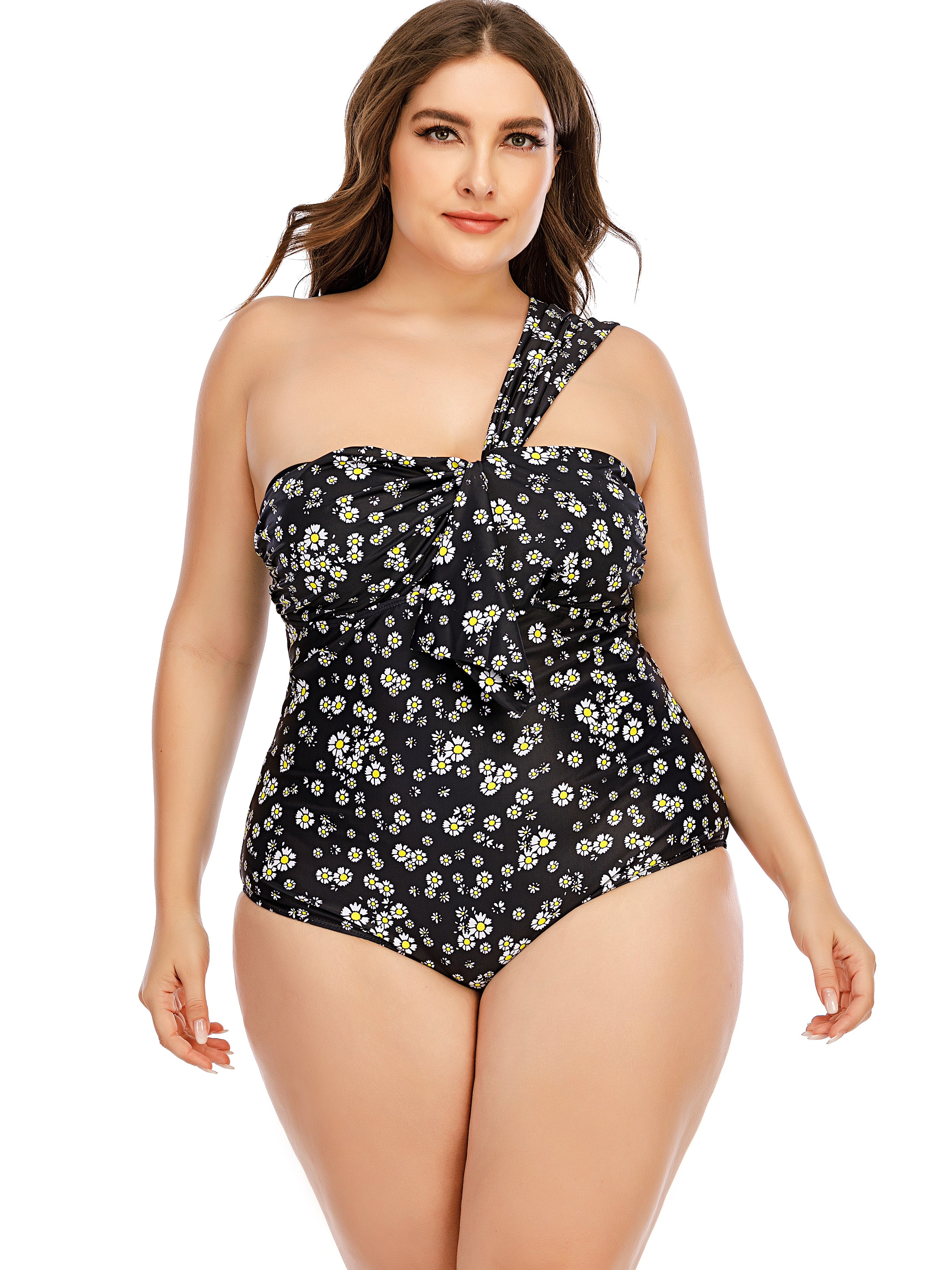 Plus Size Vacay Swimsuit Women's Floral Print Mesh - Temu