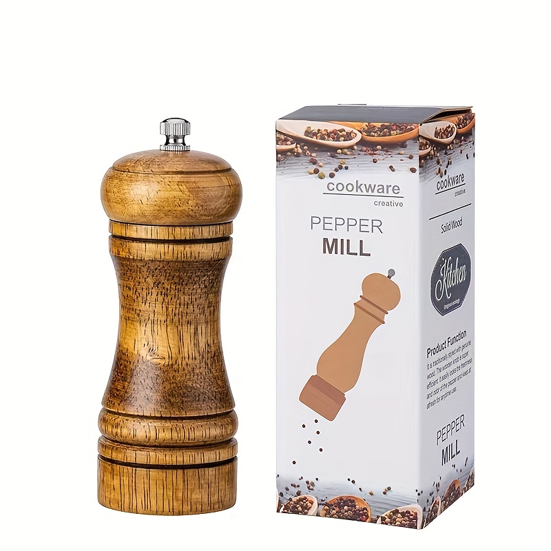 Manual Salt Pepper Grinder Oak Wood Pepper Mill Spice Salt Grinder Mill  Tools