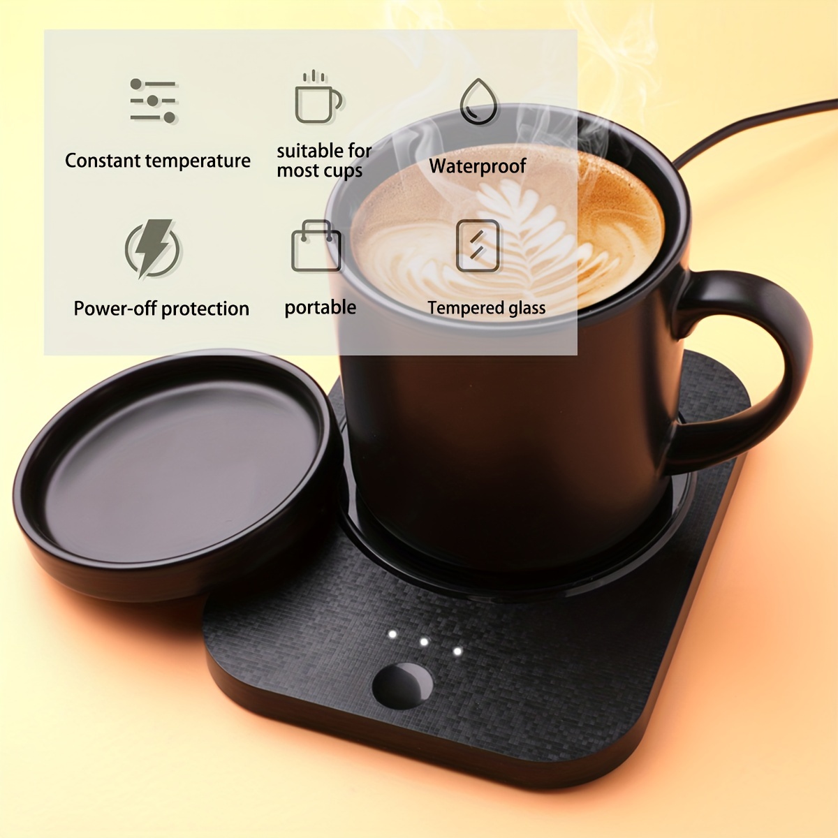 VOBAGA Coffee Mug Warmer, Electric Coffee Warmer for Desk with Auto Shut  Off, 3 Temperature Setting Smart Cup Warmer for Heating Coffee, Beverage