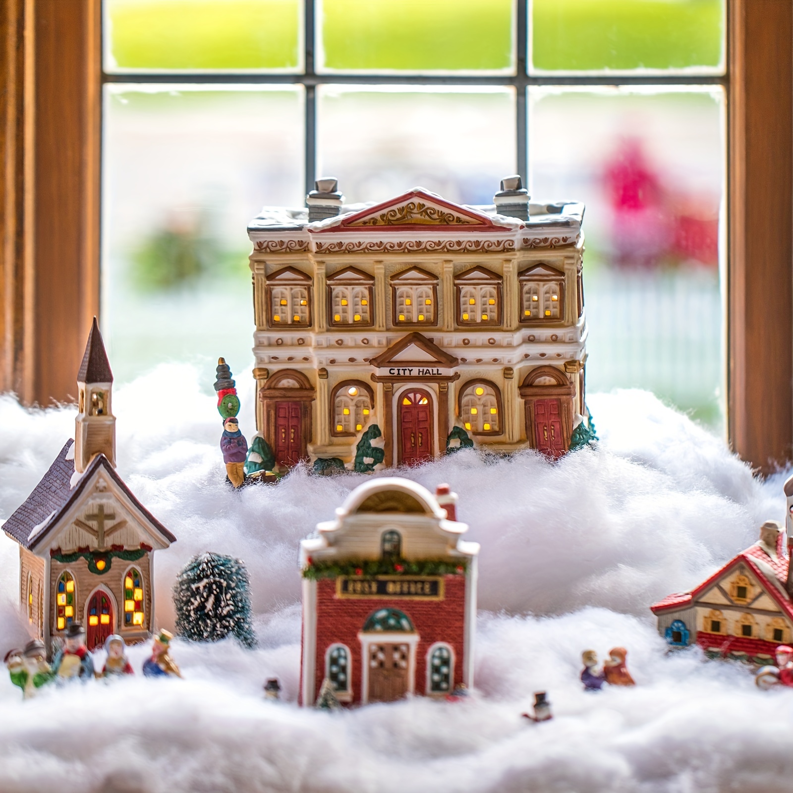 Decoración de nieve falsa para manualidades navideñas, polvo de nieve  Artificial, copos de nieve de plástico, exhibición de pueblo de invierno