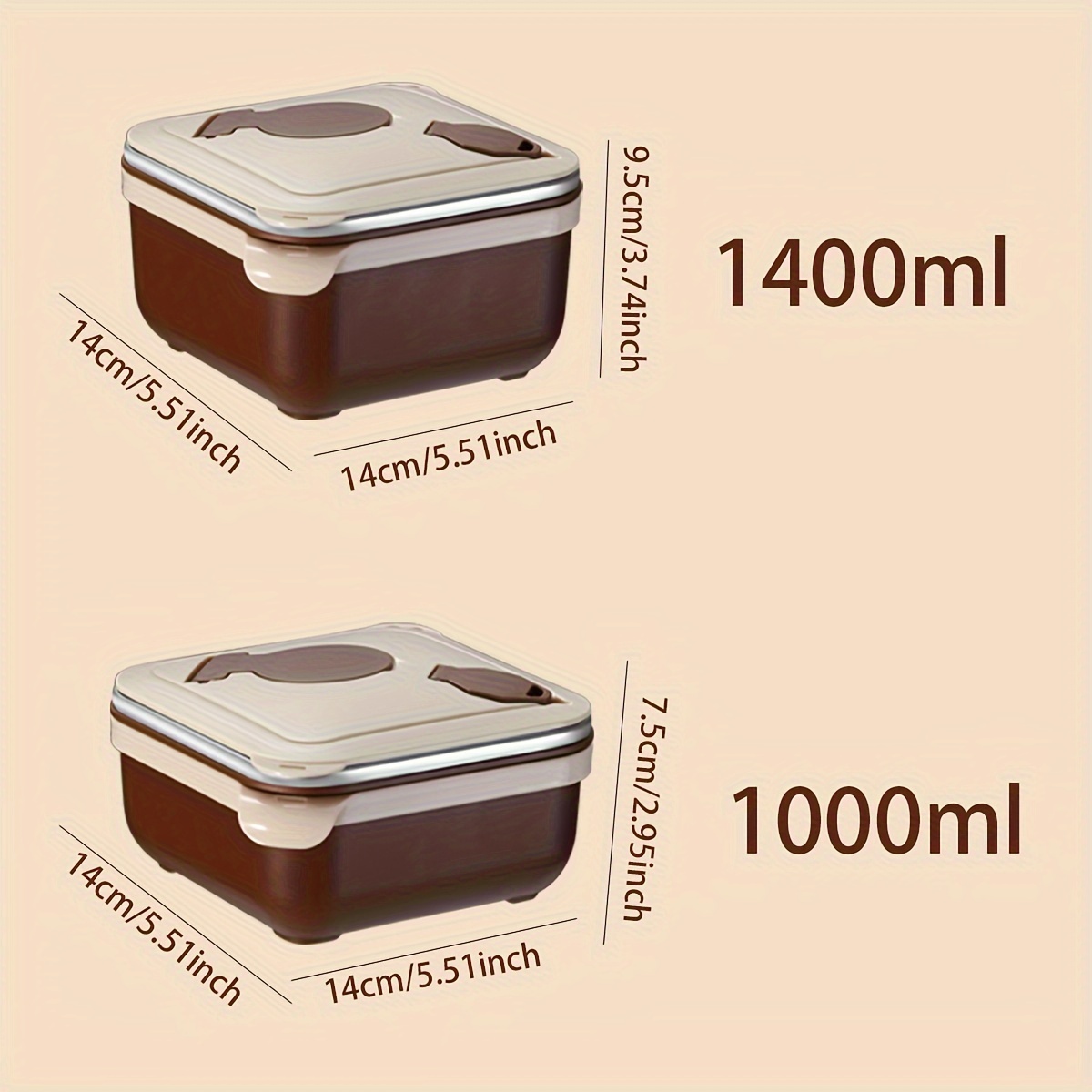 Bento Box Termico In Acciaio Inossidabile 304 A Colori Multipli Da 1 Pz Con  Coperchio E