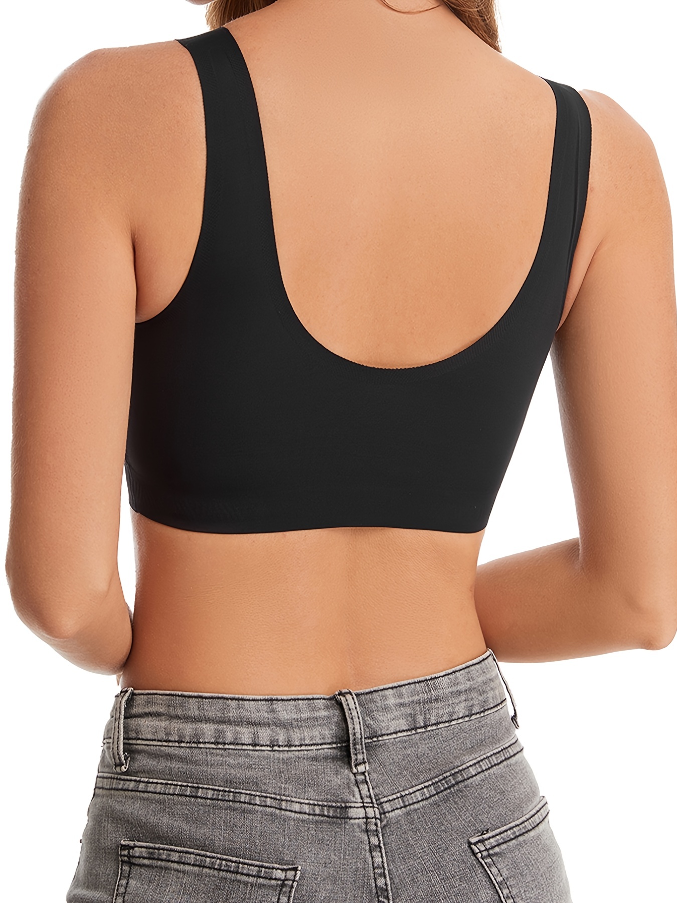 Aayomet Push Up Bras for Women Women's Full Figure No Bounce Plus Size  Camisole Wirefree Back Close Sports Bra,Coffee 50/115C 