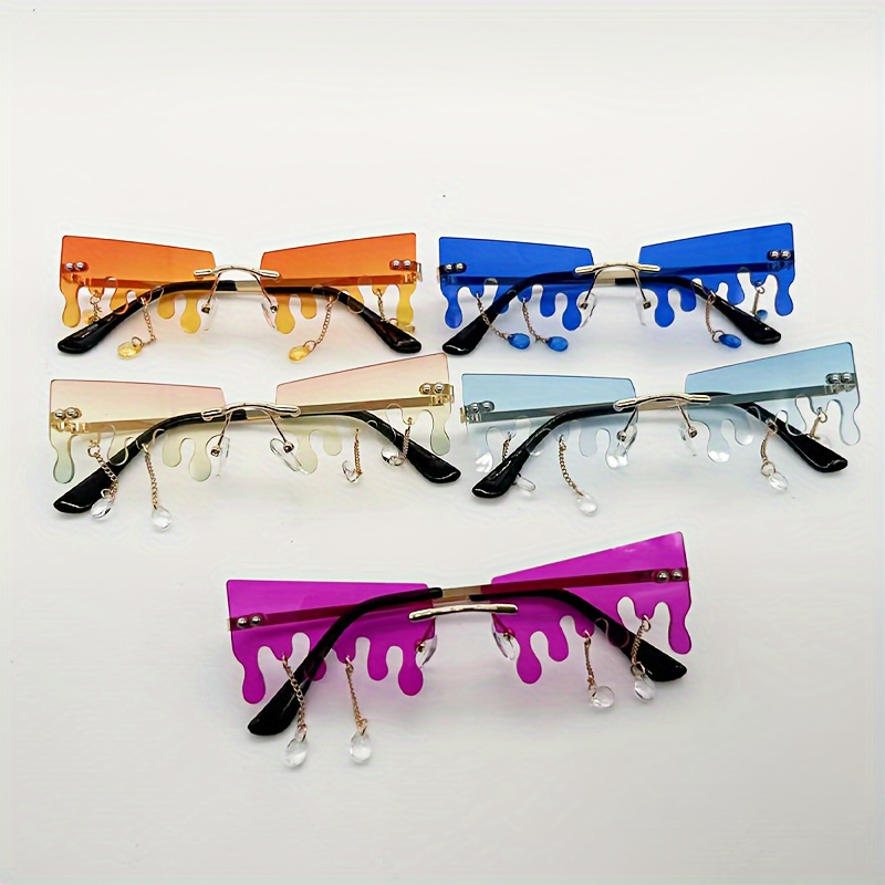 4 Piezas Gafas de Sol Futuristas, Gafas Futuristas Fresco, Gafas